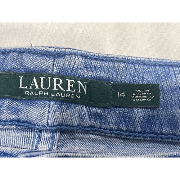 Lauren Ralph Lauren Jeans Women Size 14 Blue Cotton Denim Mid Rise Outdoor Pant - Picture 5 of 9